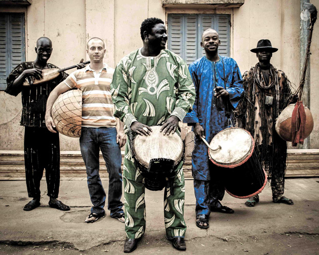 photo of the BKO Quintent: five west african men with their native instruments